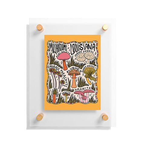 Doodle By Meg Mushrooms of Louisiana Floating Acrylic Print