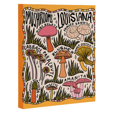 Doodle By Meg Mushrooms of Louisiana Art Canvas