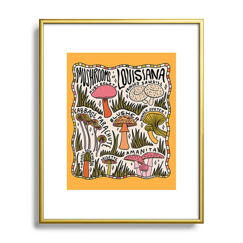 Doodle By Meg Mushrooms of Louisiana Metal Framed Art Print