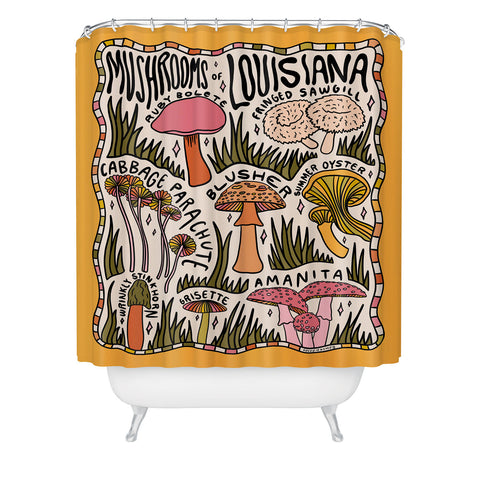 Doodle By Meg Mushrooms of Louisiana Shower Curtain