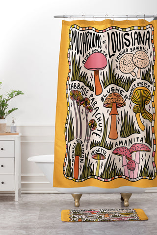 Doodle By Meg Mushrooms of Louisiana Shower Curtain And Mat