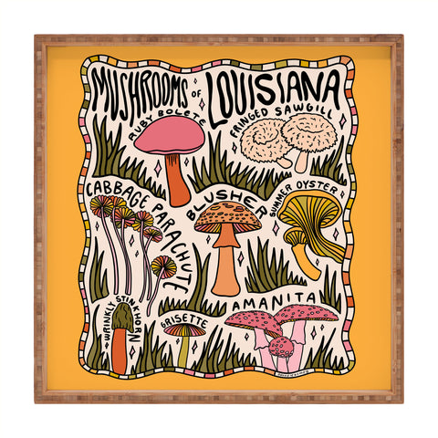 Doodle By Meg Mushrooms of Louisiana Square Tray