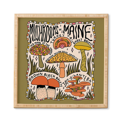 Doodle By Meg Mushrooms of Maine Framed Wall Art