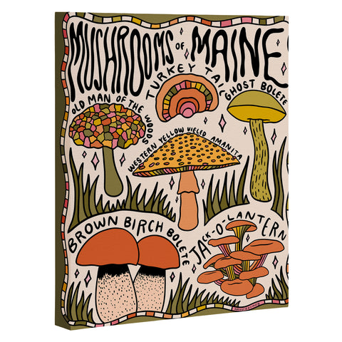 Doodle By Meg Mushrooms of Maine Art Canvas