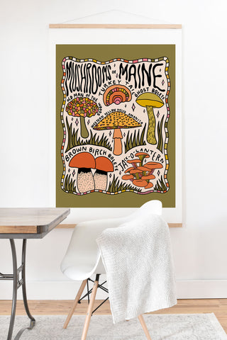 Doodle By Meg Mushrooms of Maine Art Print And Hanger