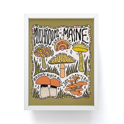 Doodle By Meg Mushrooms of Maine Framed Mini Art Print