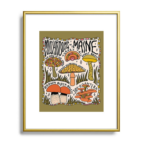 Doodle By Meg Mushrooms of Maine Metal Framed Art Print