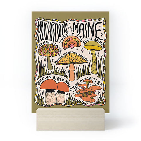 Doodle By Meg Mushrooms of Maine Mini Art Print