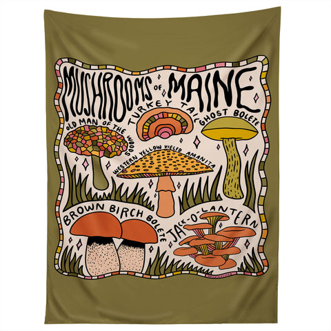 Doodle By Meg Mushrooms of Maine Tapestry