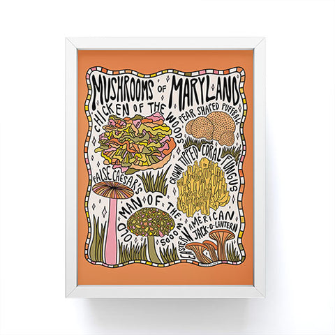 Doodle By Meg Mushrooms of Maryland Framed Mini Art Print