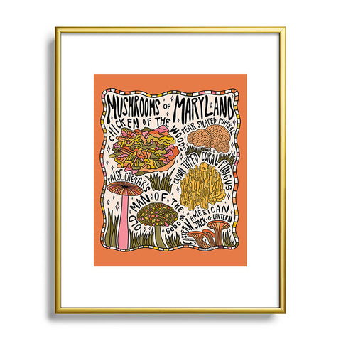 Doodle By Meg Mushrooms of Maryland Metal Framed Art Print