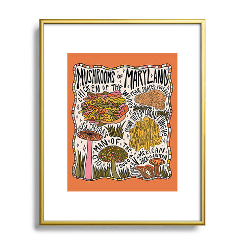 Doodle By Meg Mushrooms of Maryland Metal Framed Art Print