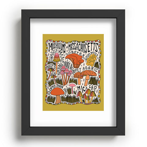 Doodle By Meg Mushrooms of Massachusetts Recessed Framing Rectangle