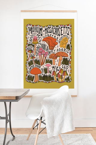 Doodle By Meg Mushrooms of Massachusetts Art Print And Hanger