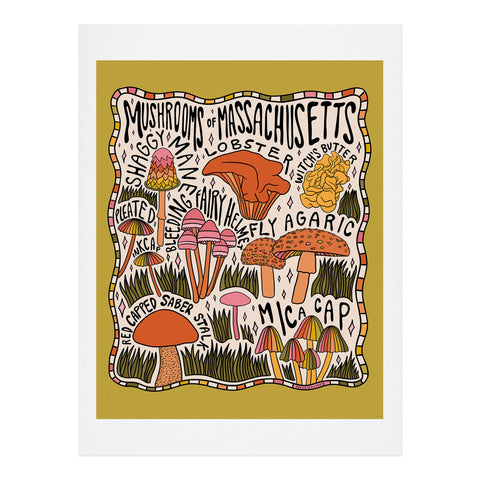 Doodle By Meg Mushrooms of Massachusetts Art Print