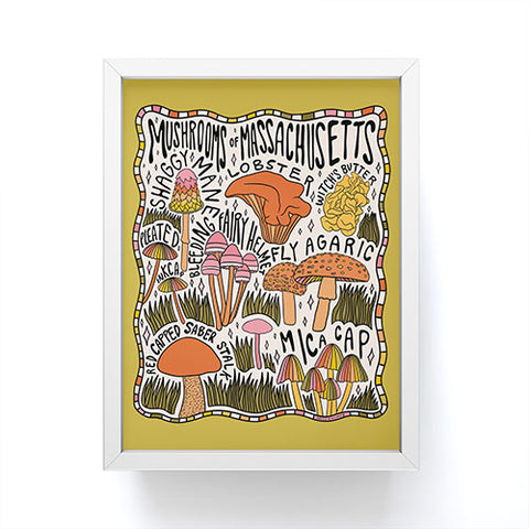 Doodle By Meg Mushrooms of Massachusetts Framed Mini Art Print