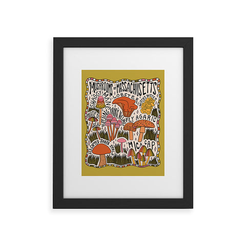 Doodle By Meg Mushrooms of Massachusetts Framed Art Print