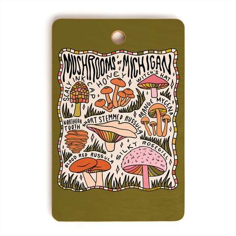 Doodle By Meg Mushrooms of Michigan Cutting Board Rectangle