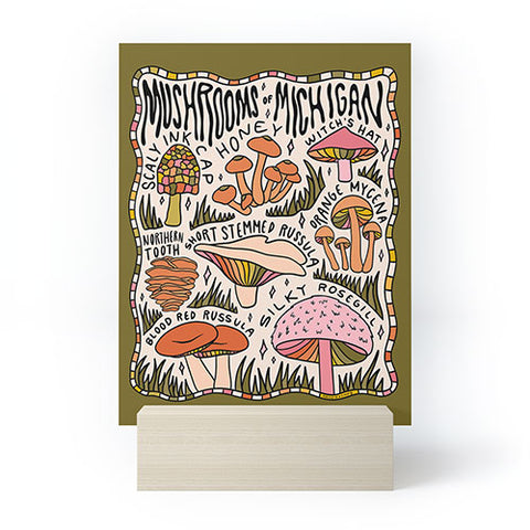 Doodle By Meg Mushrooms of Michigan Mini Art Print
