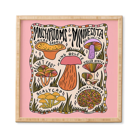 Doodle By Meg Mushrooms of Minnesota Framed Wall Art