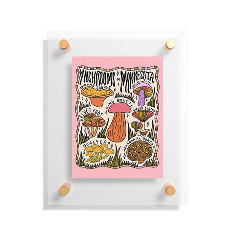 Doodle By Meg Mushrooms of Minnesota Floating Acrylic Print