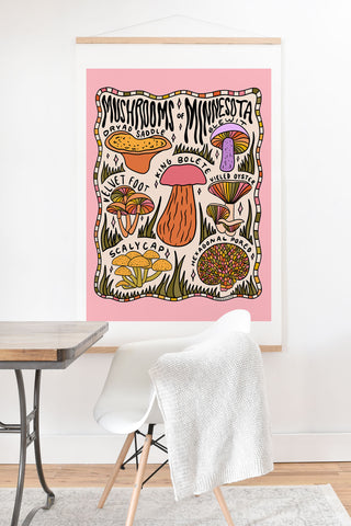 Doodle By Meg Mushrooms of Minnesota Art Print And Hanger