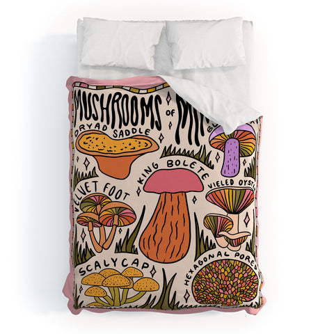 Doodle By Meg Mushrooms of Minnesota Duvet Cover