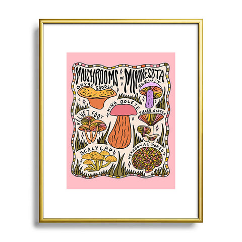 Doodle By Meg Mushrooms of Minnesota Metal Framed Art Print