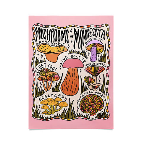 Doodle By Meg Mushrooms of Minnesota Poster