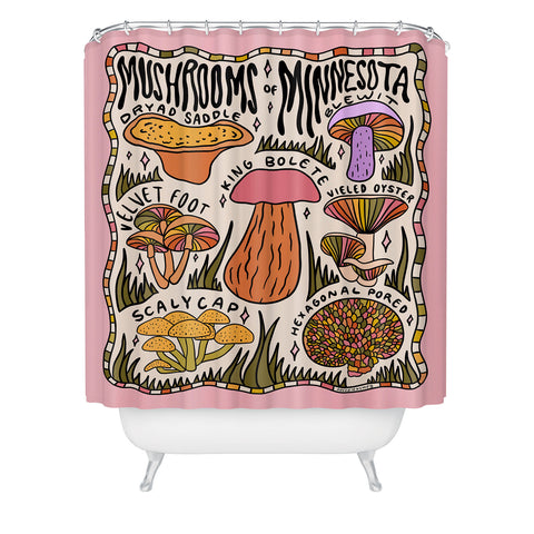 Doodle By Meg Mushrooms of Minnesota Shower Curtain