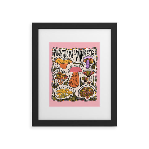 Doodle By Meg Mushrooms of Minnesota Framed Art Print