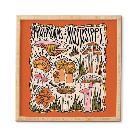 Doodle By Meg Mushrooms of Mississippi Framed Wall Art