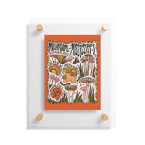 Doodle By Meg Mushrooms of Mississippi Floating Acrylic Print