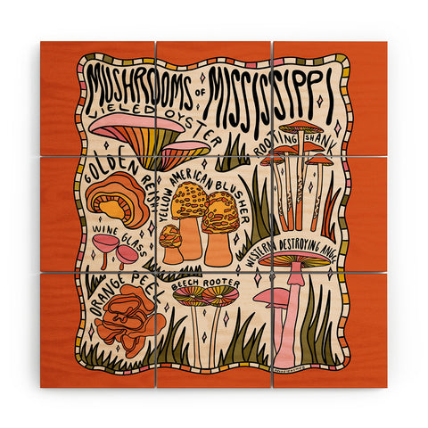 Doodle By Meg Mushrooms of Mississippi Wood Wall Mural