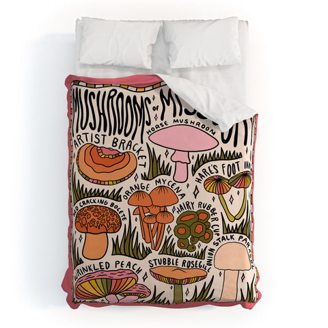 Doodle By Meg Mushrooms of Missouri Duvet Cover