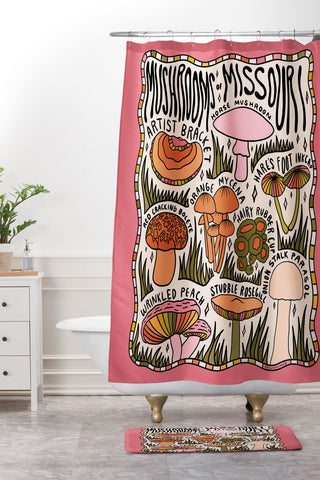 Doodle By Meg Mushrooms of Missouri Shower Curtain And Mat