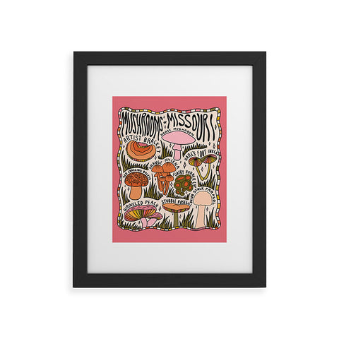 Doodle By Meg Mushrooms of Missouri Framed Art Print