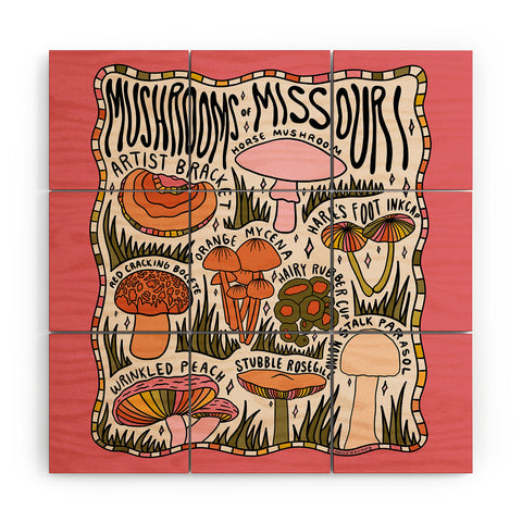 Doodle By Meg Mushrooms of Missouri Wood Wall Mural