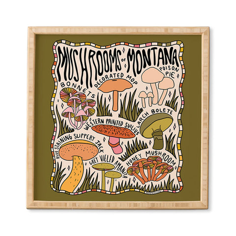 Doodle By Meg Mushrooms of Montana Framed Wall Art