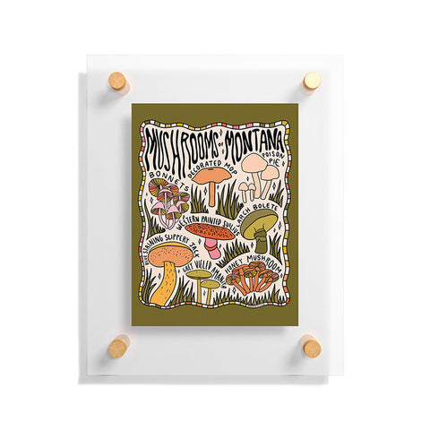 Doodle By Meg Mushrooms of Montana Floating Acrylic Print