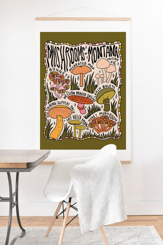Doodle By Meg Mushrooms of Montana Art Print And Hanger