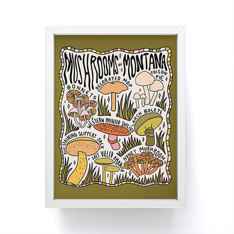 Doodle By Meg Mushrooms of Montana Framed Mini Art Print