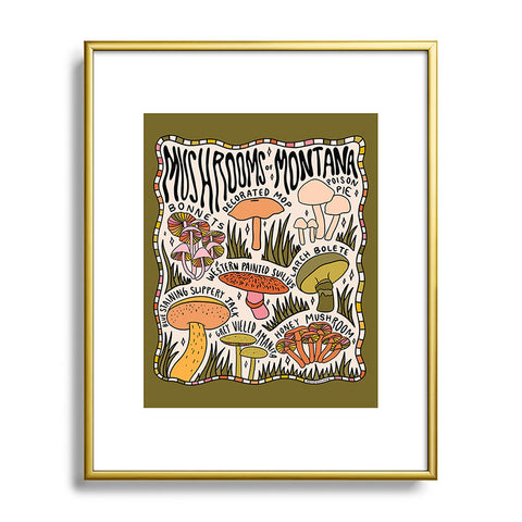 Doodle By Meg Mushrooms of Montana Metal Framed Art Print