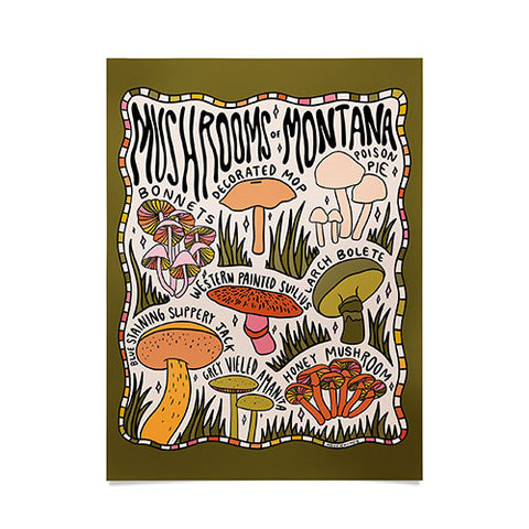 Doodle By Meg Mushrooms of Montana Poster