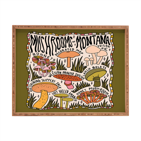Doodle By Meg Mushrooms of Montana Rectangular Tray
