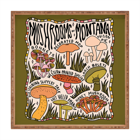 Doodle By Meg Mushrooms of Montana Square Tray