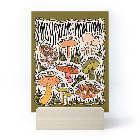 Doodle By Meg Mushrooms of Montana Mini Art Print