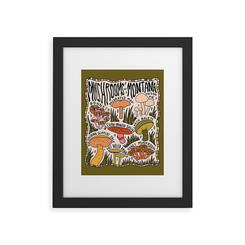 Doodle By Meg Mushrooms of Montana Framed Art Print