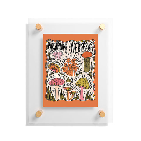 Doodle By Meg Mushrooms of Nebraska Floating Acrylic Print