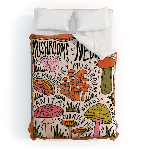 Doodle By Meg Mushrooms of Nebraska Duvet Cover